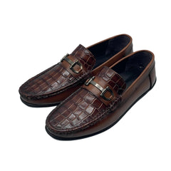 Brown Crocodile Loafers LF-0020BR