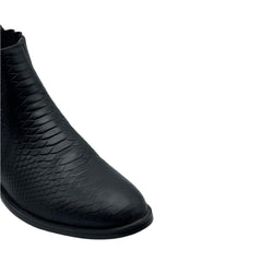Black Snake Print Chelsea Boots CLS-0004BL
