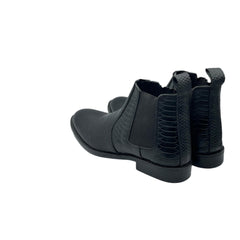 Black Snake Print Chelsea Boots CLS-0004BL
