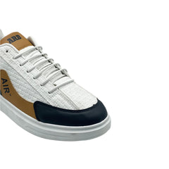White & Brown Fashion Sneakers JG-101WT