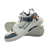 White & Grey Graphic Trainers JG-105GR