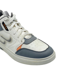White & Grey Graphic Trainers JG-105GR