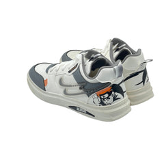 White & Grey Graphic Trainers JG-105GR