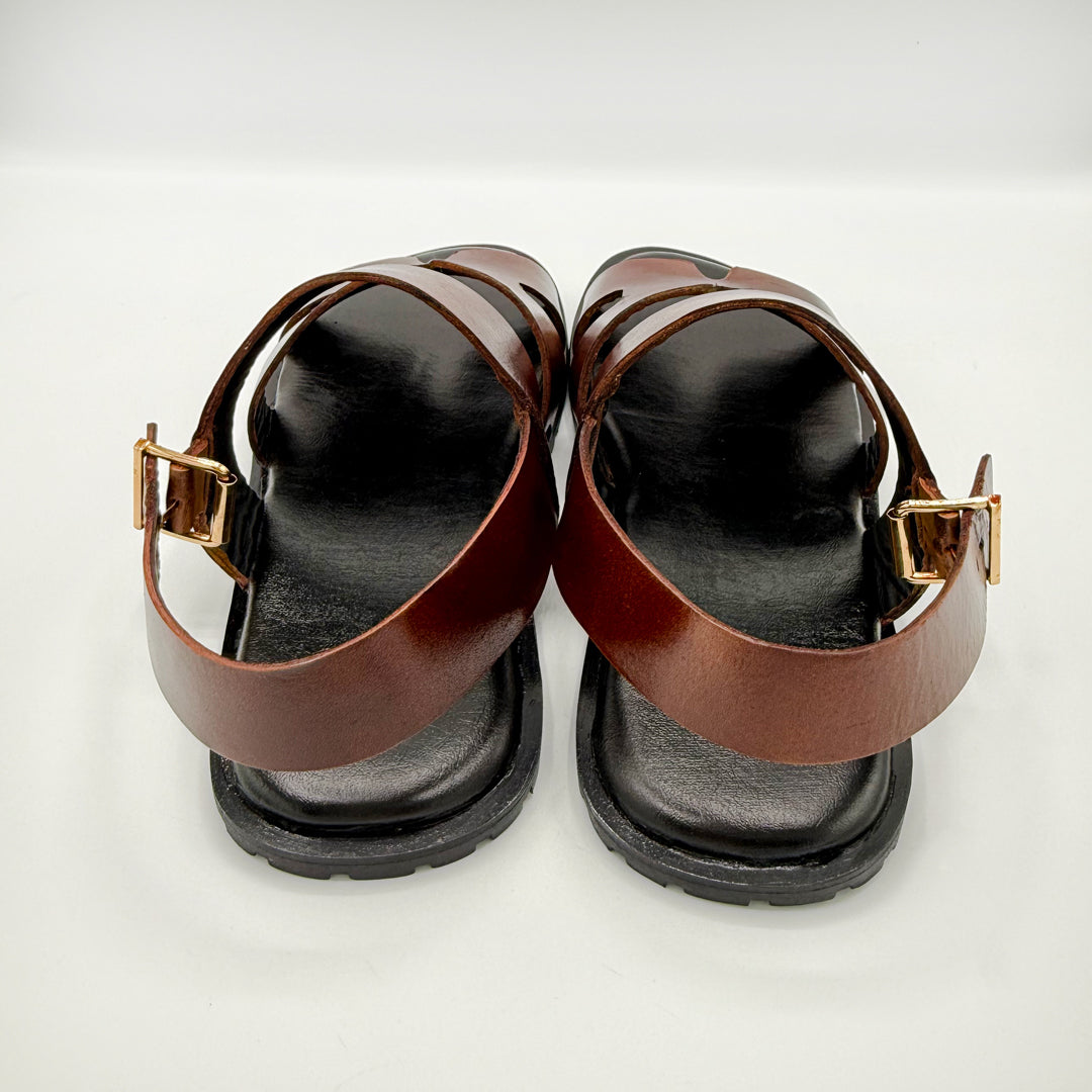 Artisan Leather Strappy Sandals 001124
