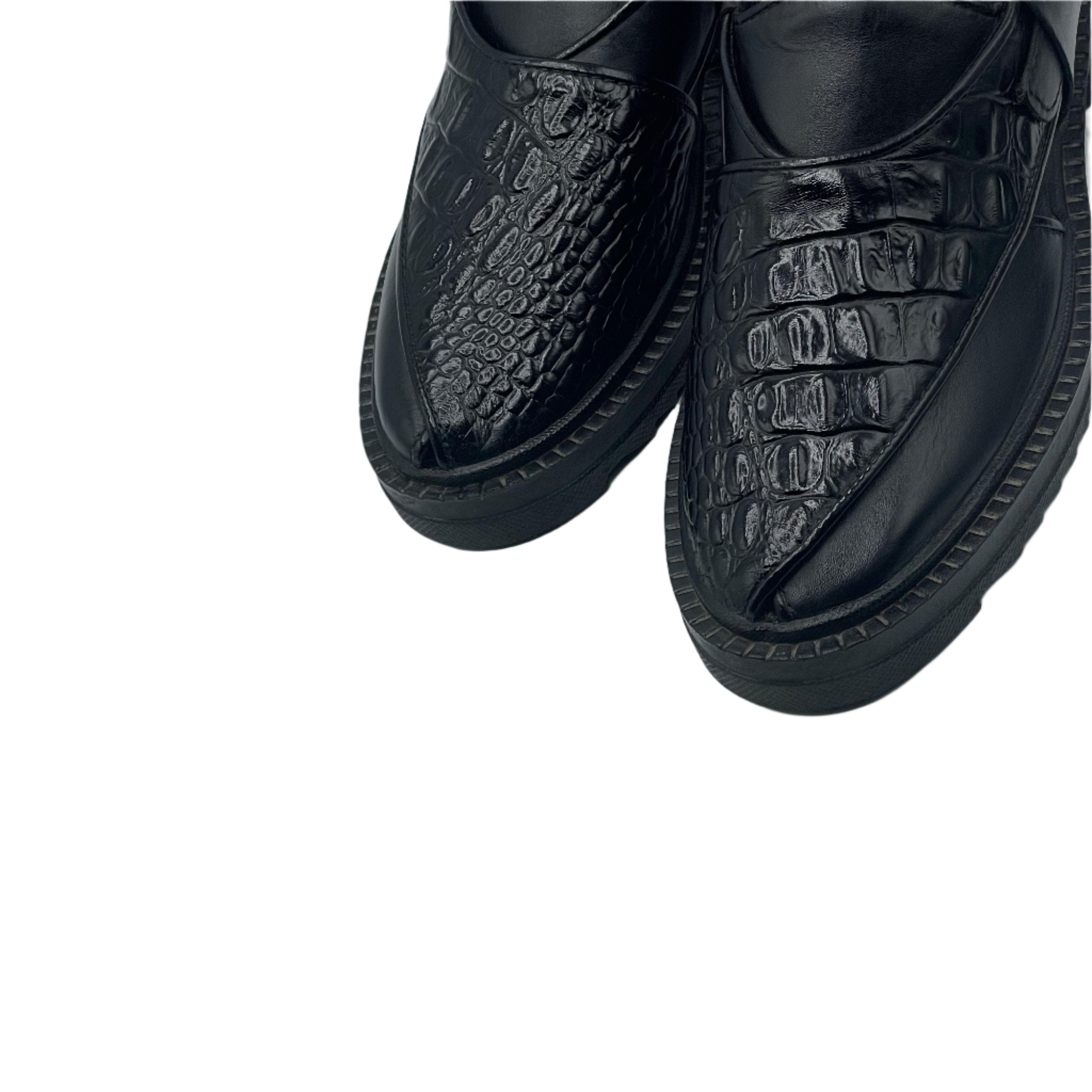Black Croc Patent Peshawari SD-502BL