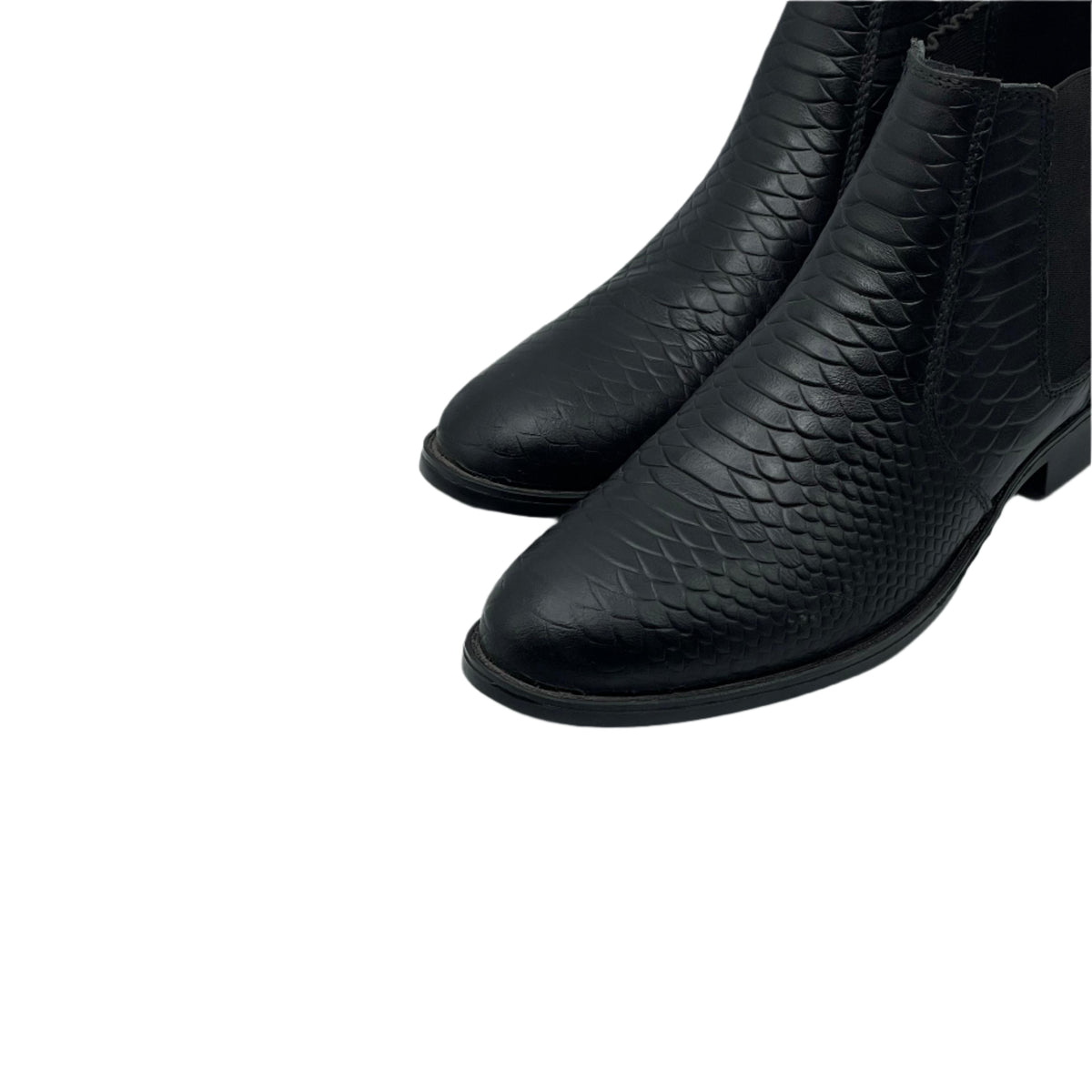 Black Snake Print Chelsea Boots CLS-0004BL